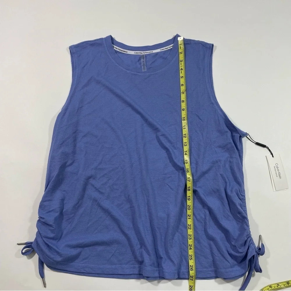CK Calvin Klein Performance Ruched Tank Top Blue Purple - Picture 5 of 6